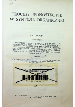 Procesy jednostkowe w syntezie organicznej