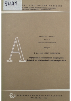 Materiały i studia Seria VI  Zagadnień teorii architektury Zeszyt 4