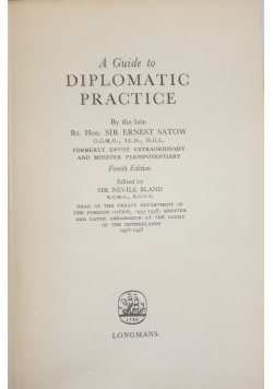 A Guide to Diplomatic Practice