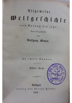 Allgemeine Weltgeschichte ,1863r