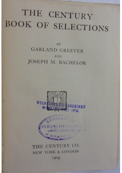 The century book of selections 1925r