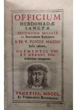 Officium Hebdomadae Sanctae 1750 r.