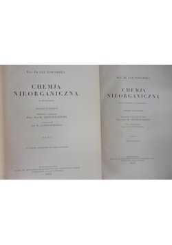 Chemja Nieorganiczna ,Tom 1-2,1936r.