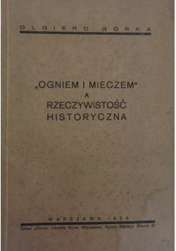 Ogniem i mieczem a rzeczywistość historyczna, 1934r.