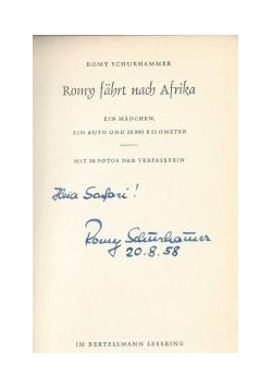 Romy  fahrt nach Afrika