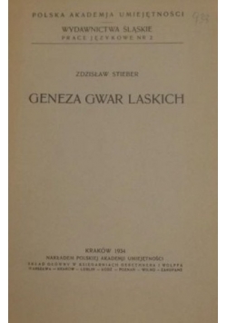 Steiber Zdzisław - Geneza gwar laskich, 1934 r.