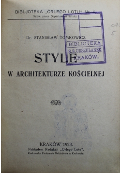 Style w architekturze kościelnej 1923 r