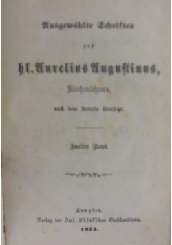 Hl. Aurelius Augustinns, kirchenlehrers, 1873 r.