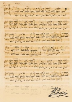 Teczka sepia z motywem nut - Chopin