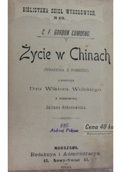 Życie w Chinach ,1899r.