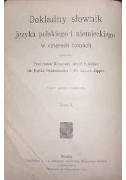Dokładny słownik języka polskiego i niemieckiego. Tom II, 1910 r.