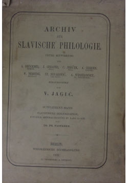 Archiv fur slavische Philologie, 1892r.
