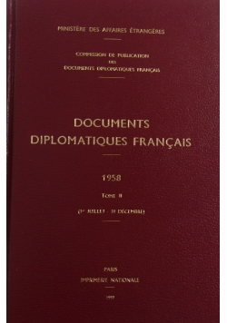 Documents Diplomatiques Francais tome II, 1958