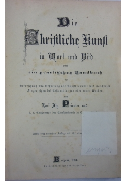 Christliche kunft in Wort und Bild, 1884 r.