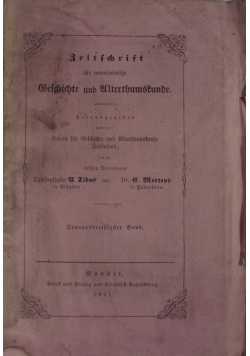 Zeitschrift für Vaterlandische Geschichte und Altertumskunde, 1881r.