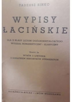 Wypisy Łacińskie , 1938 r.