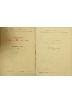 Czasopismo prawno-historyczne, tom XXXVI, zeszyt 1 i 2