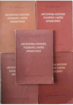 Archiwum historii filozofii i myśli społecznej, tom 1 do 5