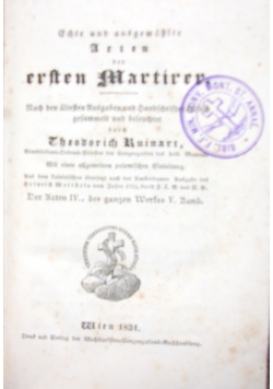 Achte und ausgewählte arten der ersten märtirer, 1834 r.