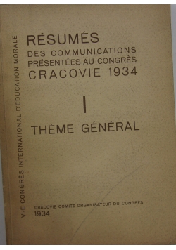 Resumes des communications, 1934 r.