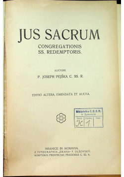 Jus Sacrum 1923 r.