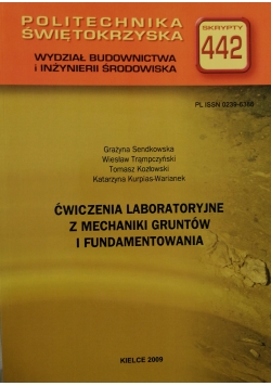 Ćwiczenia laboratoryjne z mechaniki gruntów i fundamentowania