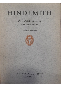 Sinfonietta in E fur Orchester, 1949 r., nuty