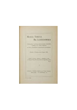 Marja Teresa Hr. Ledóchowska - krótki życiorys, 1925 r.