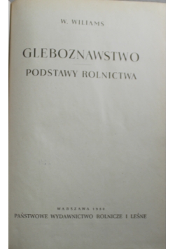 Gleboznawstwo podstawy rolnictwa 1950 r.