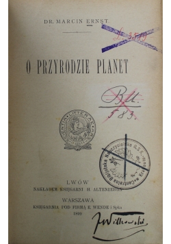 O przyrodzie Planet 1899 r.