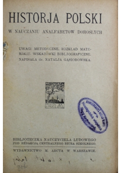 Historja Polski w nauczaniu analfabetów dorosłych 1916 r.