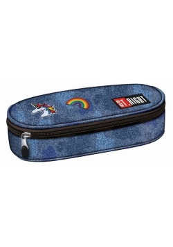 Piórnik saszetka usztywniona z wewnętrzną klapką Jeans & Badges