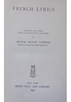 French Lyrics, 1899 r.
