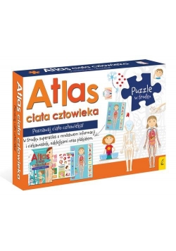 Atlas ciała człowieka: Atlas w zestawie z mapą i puzzlami