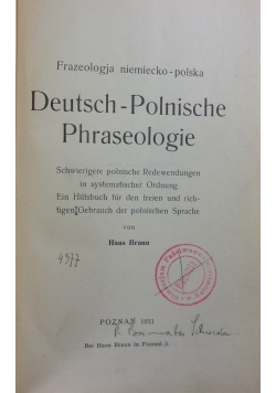 Deutsch-Polnische phraseologie, 1931r.