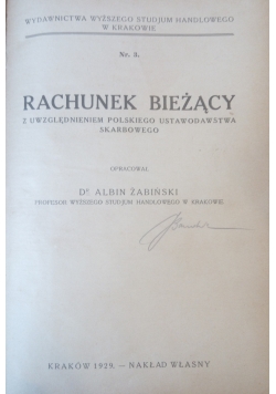 Rachunek Bieżący ,1929 r.