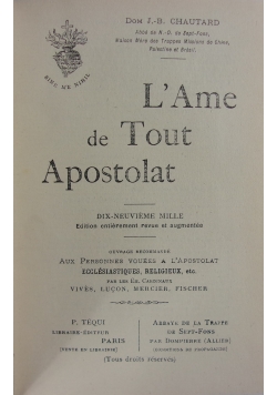 L'Ame de Tout Apostolat, 1912 r.