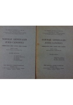 Normae Generales Juris Canonici, 2 tomy, 1948r.