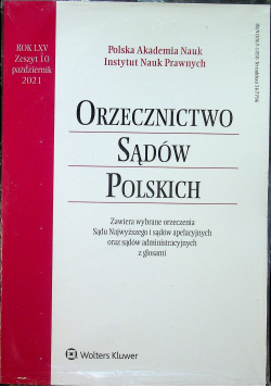 Orzecznictwo Sądów Polskich Zeszyt 10 NOWA