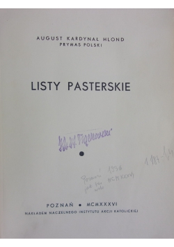 Listy pasterskie, 1936 r.