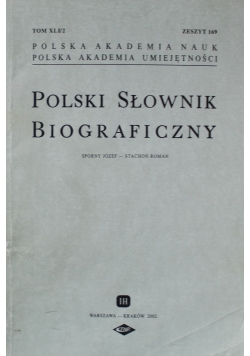Polski Słownik Biograficzny Zeszyt 169