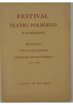 Festival teatru polskiego w warszawie, 1929r.