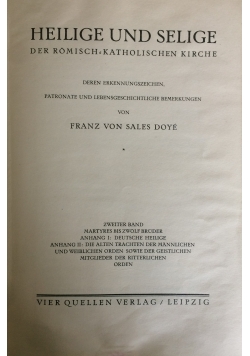 Heilige und Selige, t.II, 1929r.
