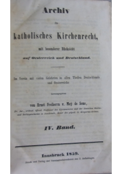 Archiv fur Katholisches Kirchenrecht, 1859r.