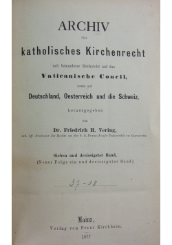 Archiv fur  katholisches kirchenrecht 30-40, 1877 r.