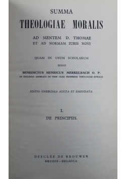 Summa theologiae moralis  Tom 1