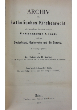 Archiv fur  katholisches kirchenrecht 30-40, 1878 r.