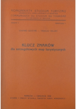 Klucz Znaków dla szczególnych map turystycznych ,1938 r.