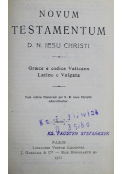 Novum Testamentum 1911 r.