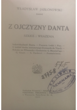 Z ojczyzny Danta, 1921 r.